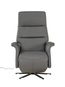 Relaxfauteuil ATLAS - Antraciet leder MED-56-001-B945