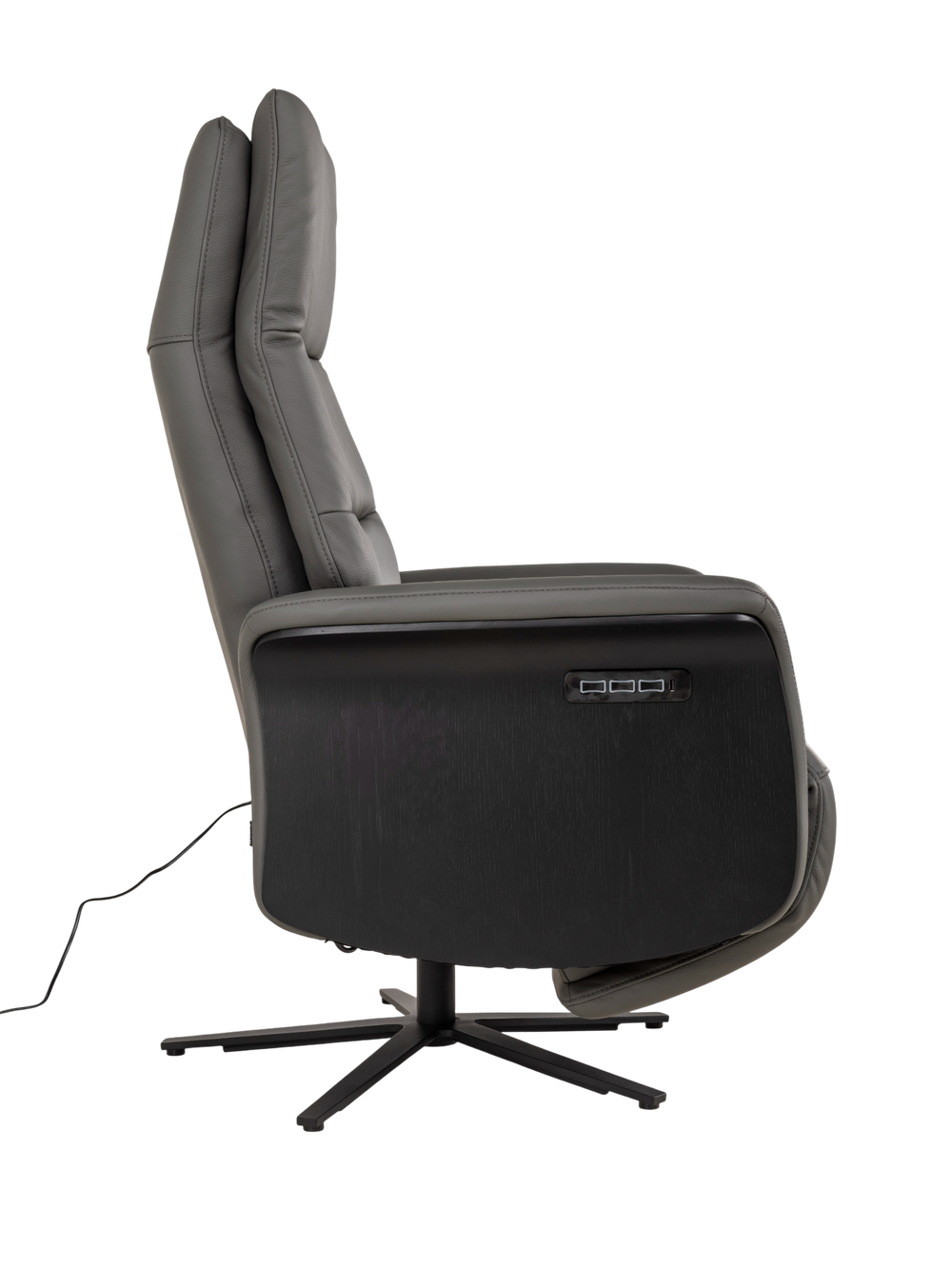 Relaxfauteuil ATLAS - Antraciet leder MED-56-001-B945