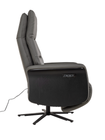 Relaxfauteuil ATLAS - Antraciet leder MED-56-001-B945