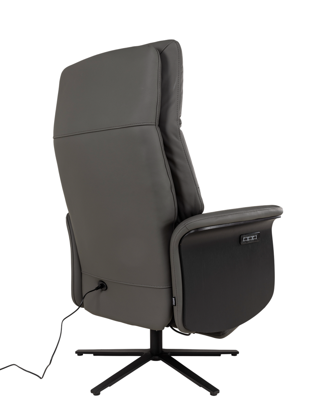 Relaxfauteuil ATLAS - Antraciet leder MED-56-001-B945