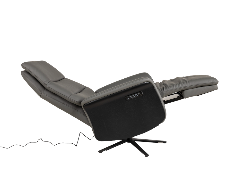 Relaxfauteuil ATLAS - Antraciet leder MED-56-001-B945