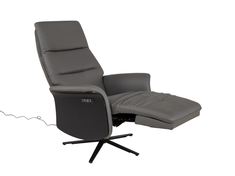 Relaxfauteuil ATLAS - Antraciet leder MED-56-001-B945