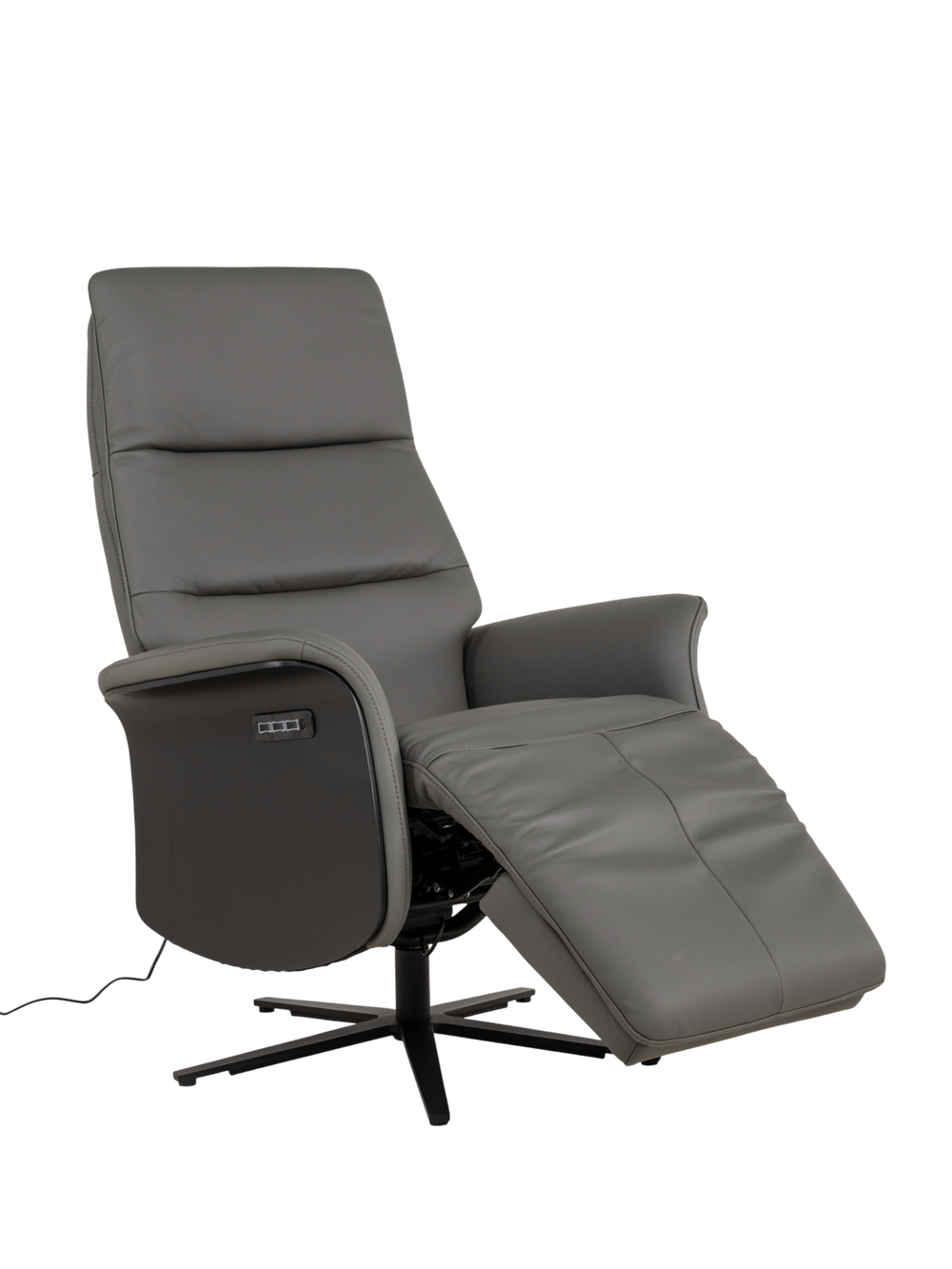 Relaxfauteuil ATLAS - Antraciet leder MED-56-001-B945