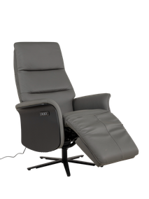 Relaxfauteuil ATLAS - Antraciet leder MED-56-001-B945
