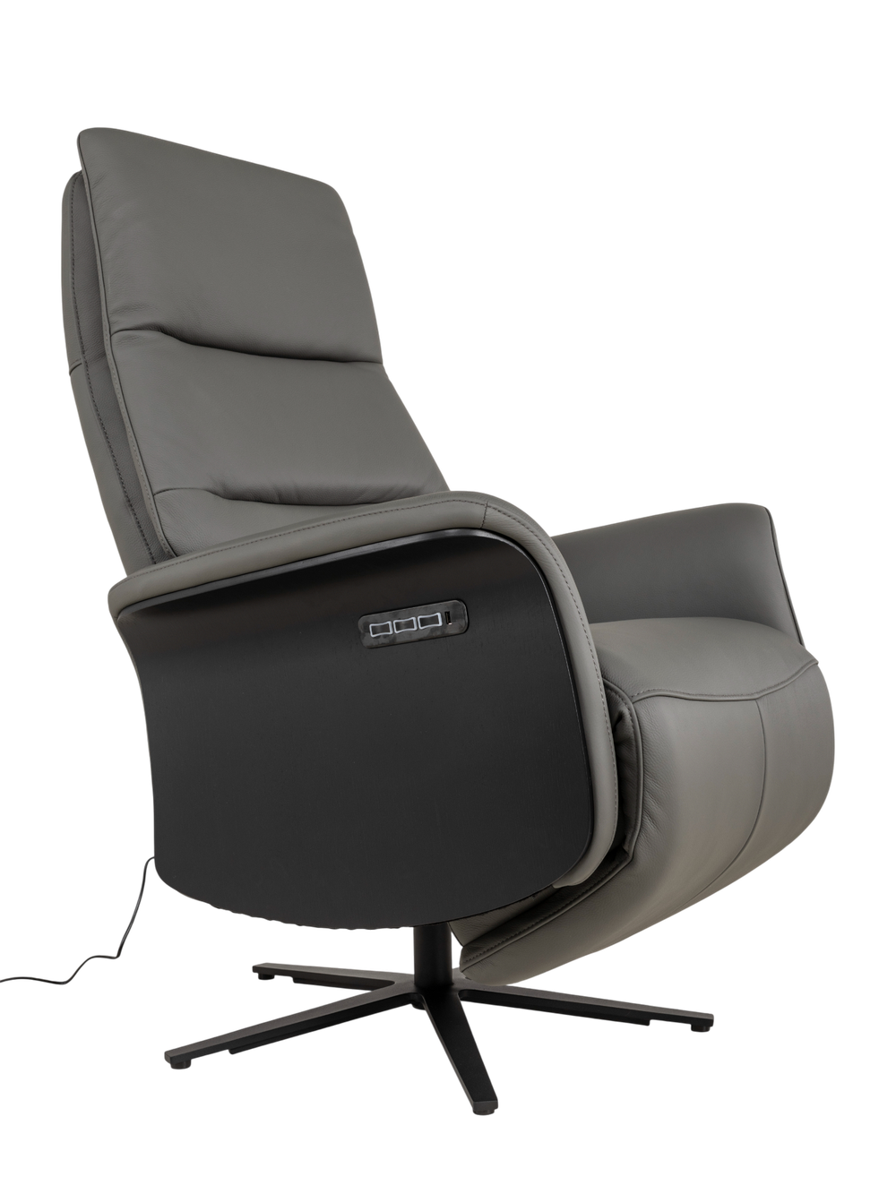 Relaxfauteuil ATLAS - Antraciet leder MED-56-001-B945