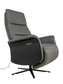 Relaxfauteuil ATLAS - Antraciet leder MED-56-001-B945