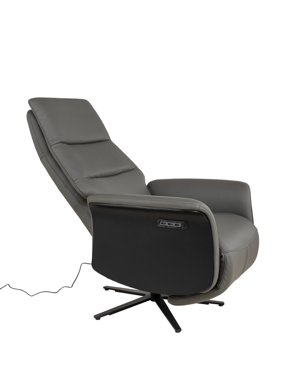 Relaxfauteuil ATLAS - Antraciet leder MED-56-001-B945