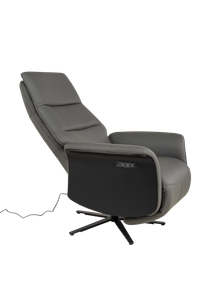 Relaxfauteuil ATLAS - Antraciet leder MED-56-001-B945