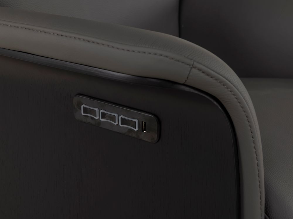 Relaxfauteuil ATLAS - Antraciet leder MED-56-001-B945