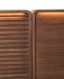 Bed met 2 nachtkastjes NORLEN - Walnoot KAV M00085W09