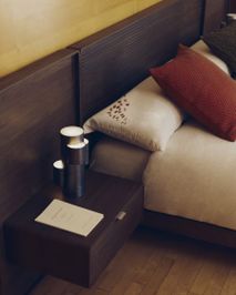 Bed met 2 nachtkastjes NORLEN - Walnoot KAV M00085W09