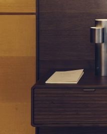 Bed met 2 nachtkastjes NORLEN - Walnoot KAV M00085W09