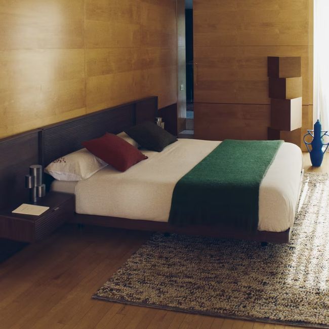 Bed met 2 nachtkastjes NORLEN - Walnoot