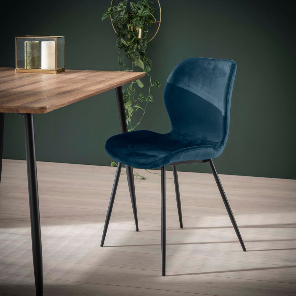 Set van 4 eetkamerstoelen 3738 - Velvet blauw C-ZLS-3738BL-SET4