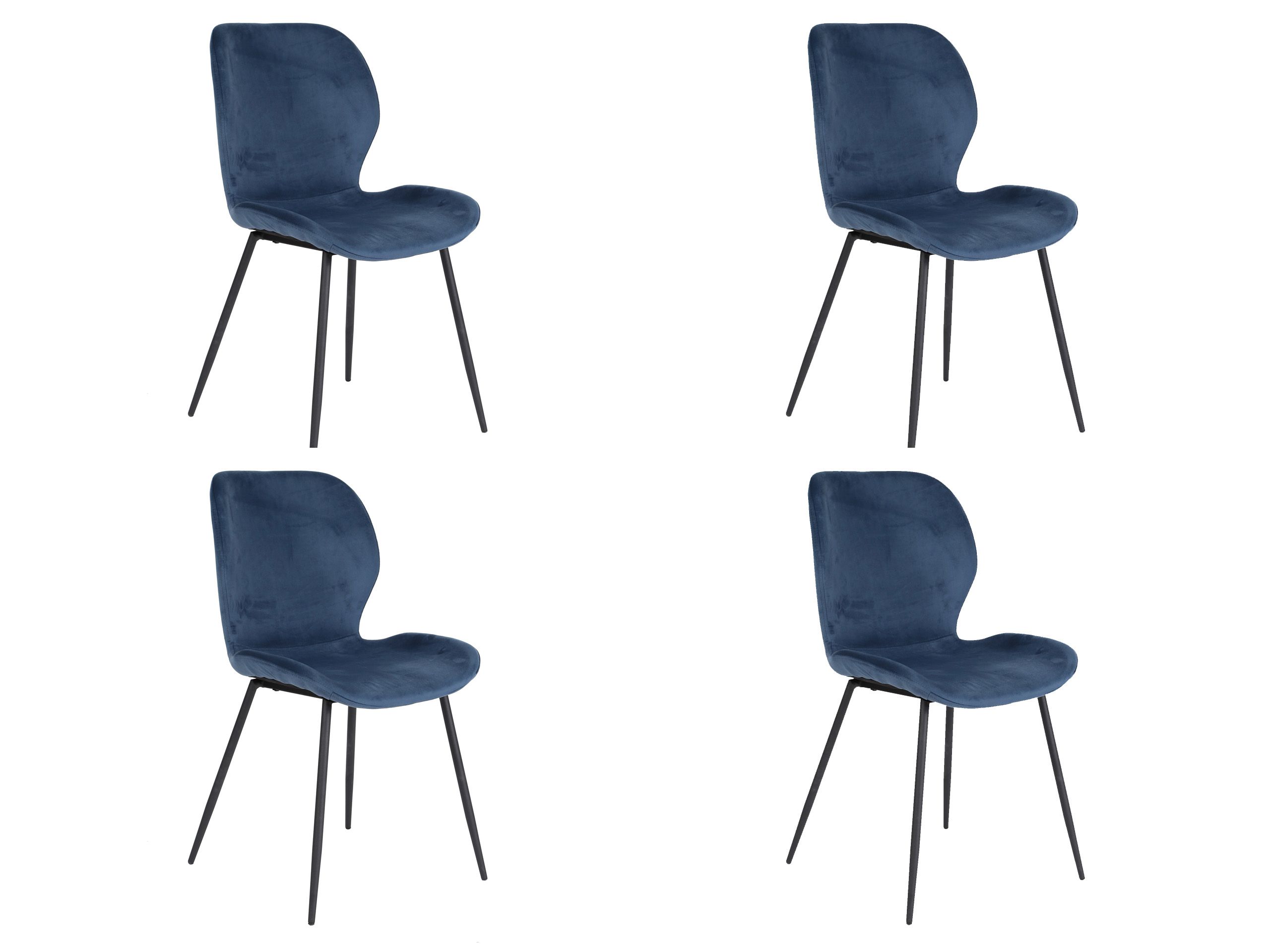 Set van 4 eetkamerstoelen 3738 - Velvet blauw C-ZLS-3738BL-SET4