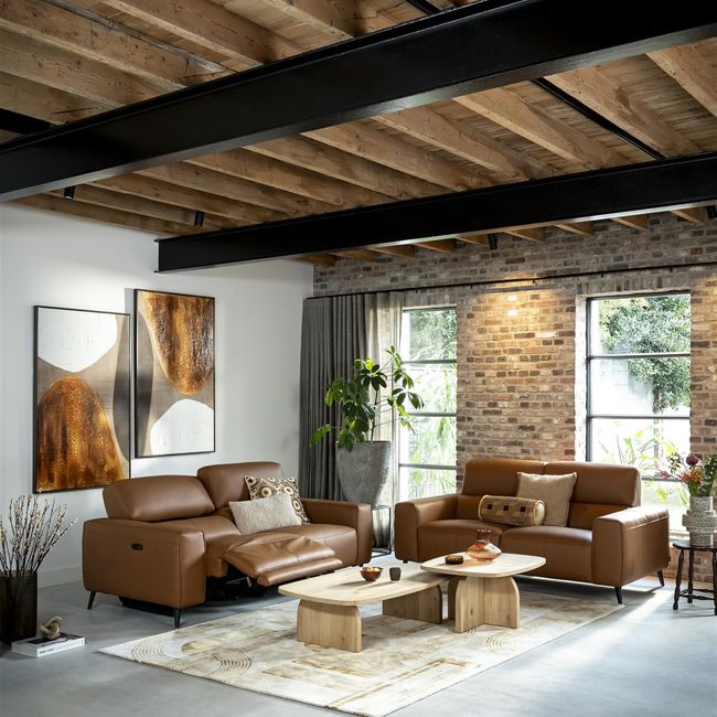 Set van 3-zit en 2,5-zit CALUSO - Cognac