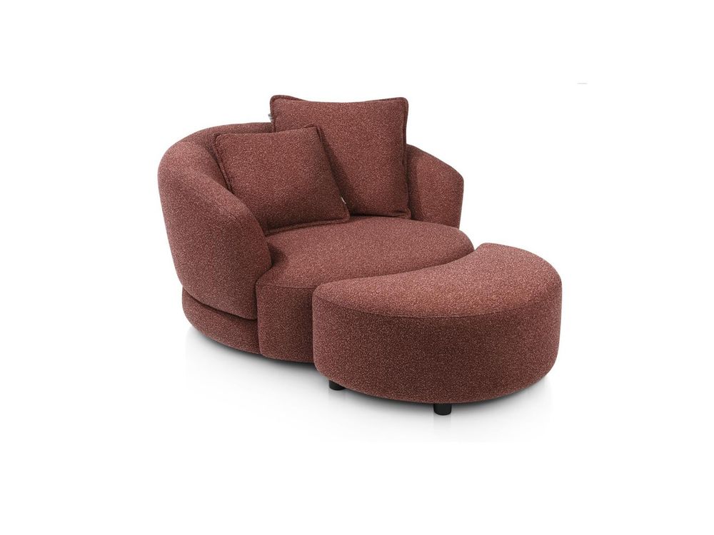 Draaifauteuil met poef CERVOS - Koper C-XOO-356-TZ