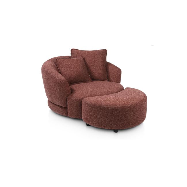 Draaifauteuil met poef CERVOS - Koper