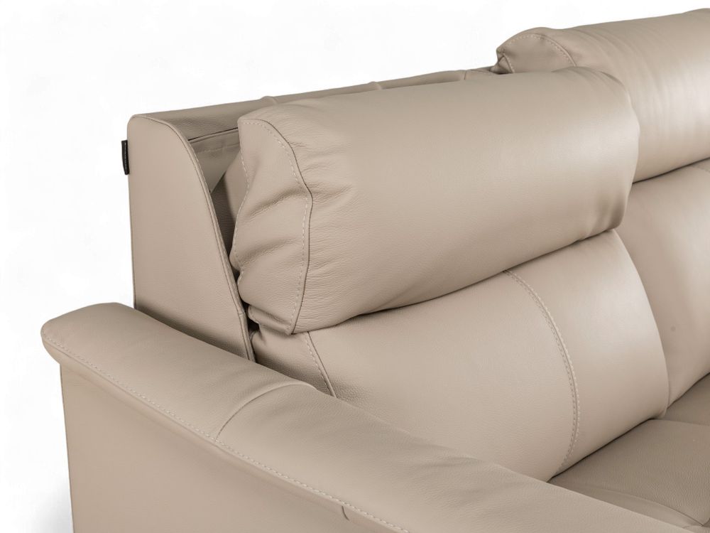 2-zit met elektr. relaxen OAKLAND - Leder beige C-NIC-6-HKS1