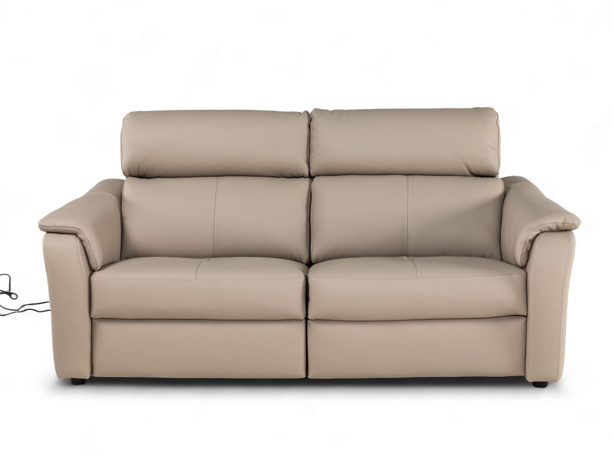 2-zit met elektr. relaxen OAKLAND - Leder beige C-NIC-6-HKS1
