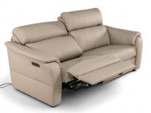 2-zit met elektr. relaxen OAKLAND - Leder beige C-NIC-6-HKS1