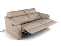 2-zit met elektr. relaxen OAKLAND - Leder beige C-NIC-6-HKS1