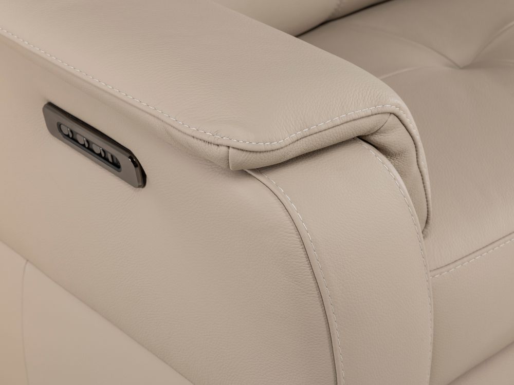 2-zit met elektr. relaxen OAKLAND - Leder beige C-NIC-6-HKS1