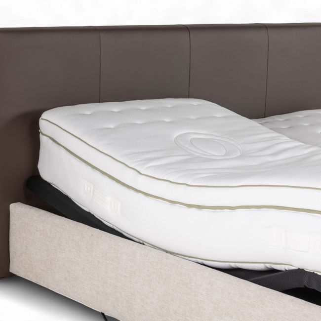 Elektrische boxspring LILY - Leder Namibo moro / s