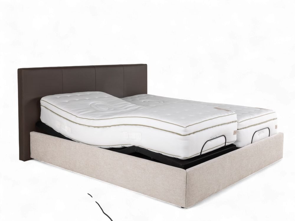Elektrische boxspring LILY - Leder Namibo moro / s C-RCB-81-BEDTZ