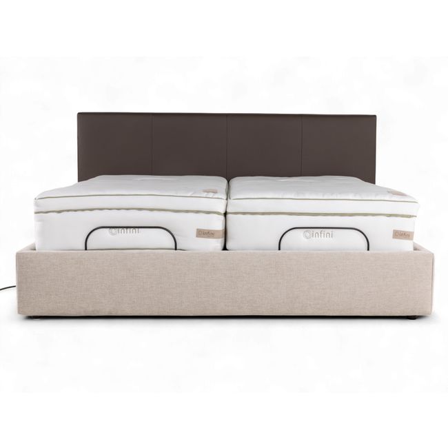 Elektrische boxspring LILY - Leder Namibo moro / s