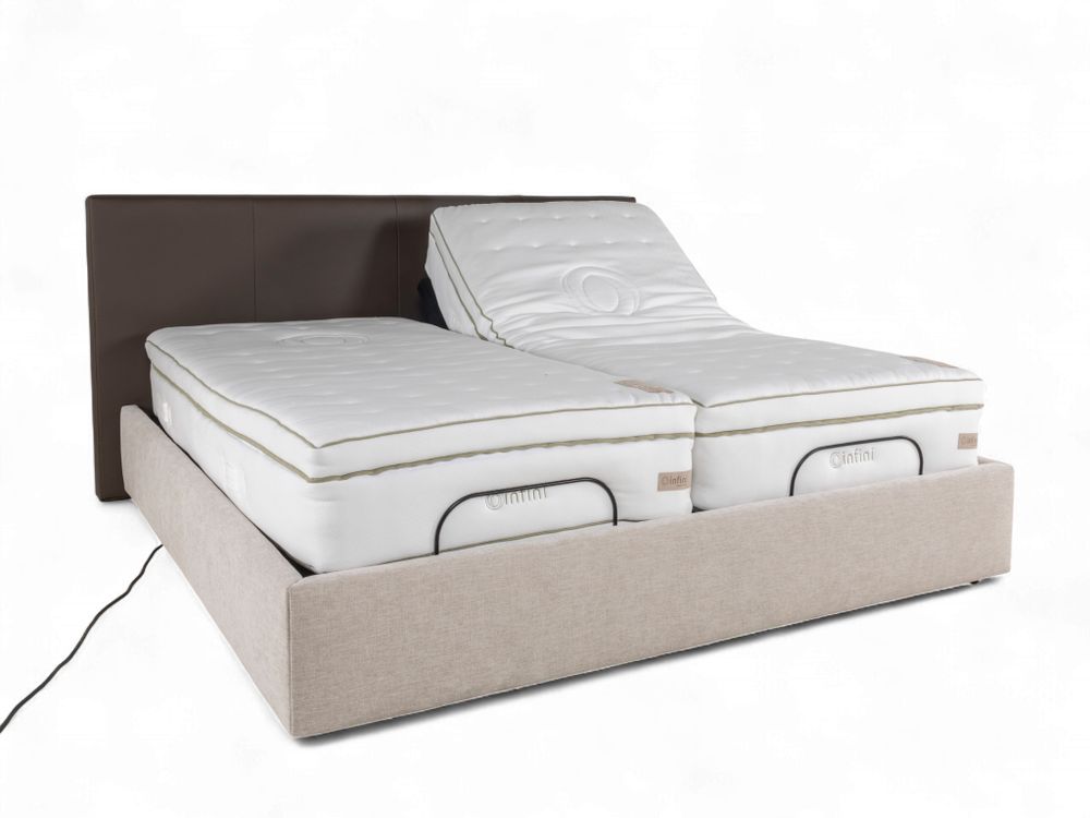Elektrische boxspring LILY - Leder Namibo moro / s C-RCB-81-BEDTZ