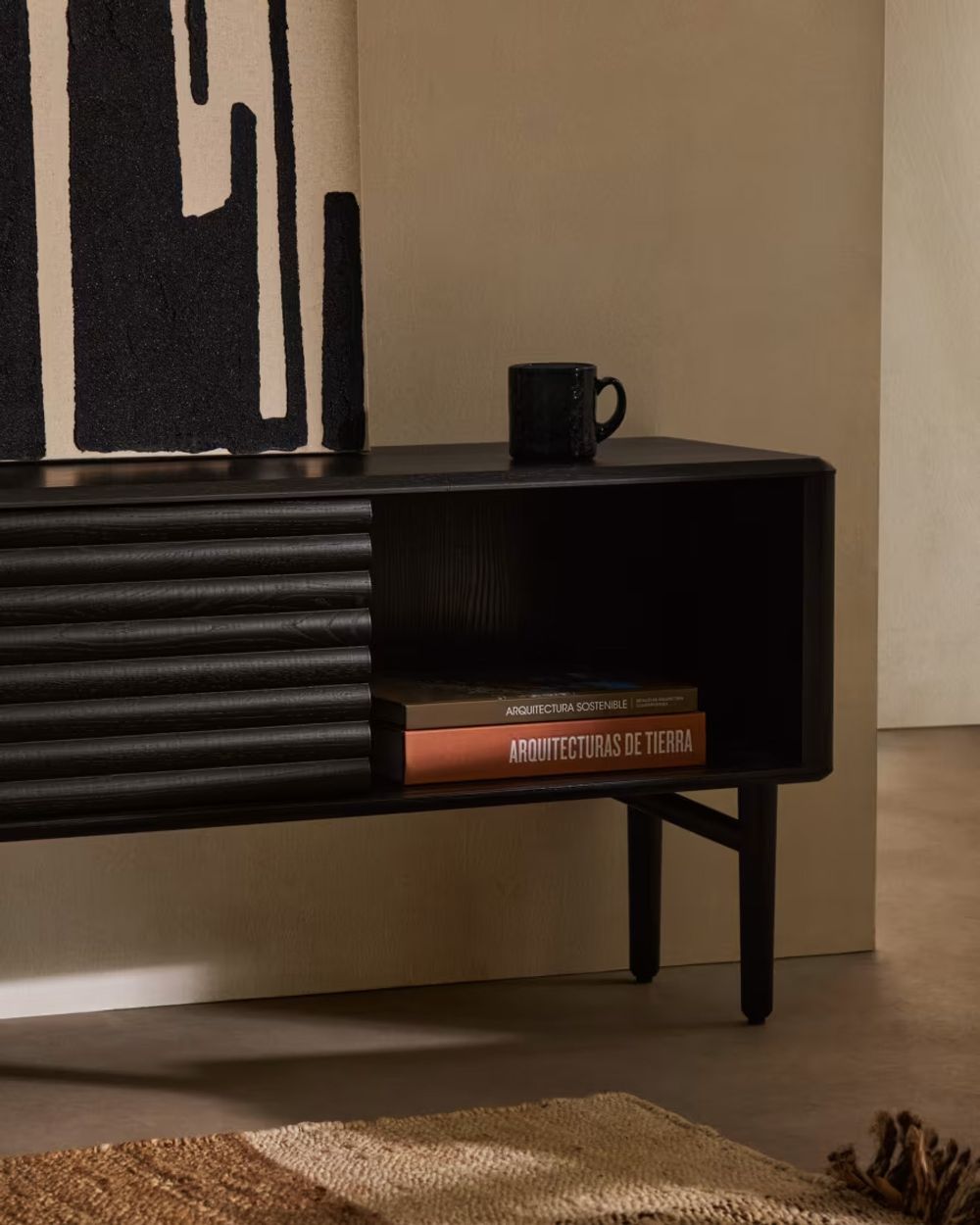 TV-meubel LENON - Zwart Eikfineer KAV CC2092M01