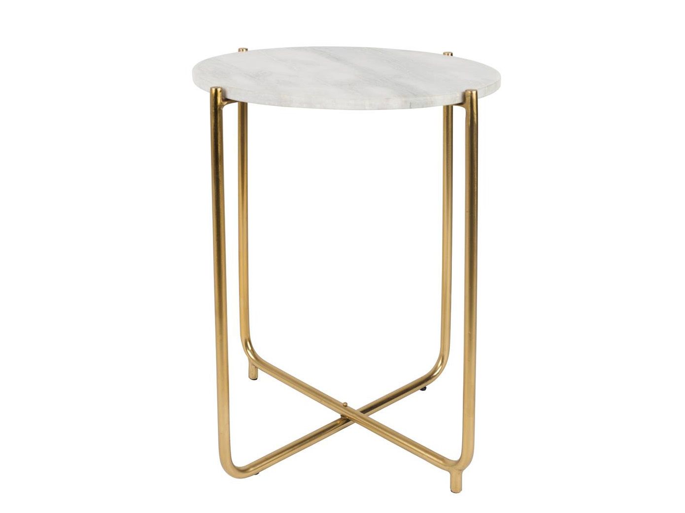Bijzettafel TIMPA - Wit marmer / Goud ZVR 2300102