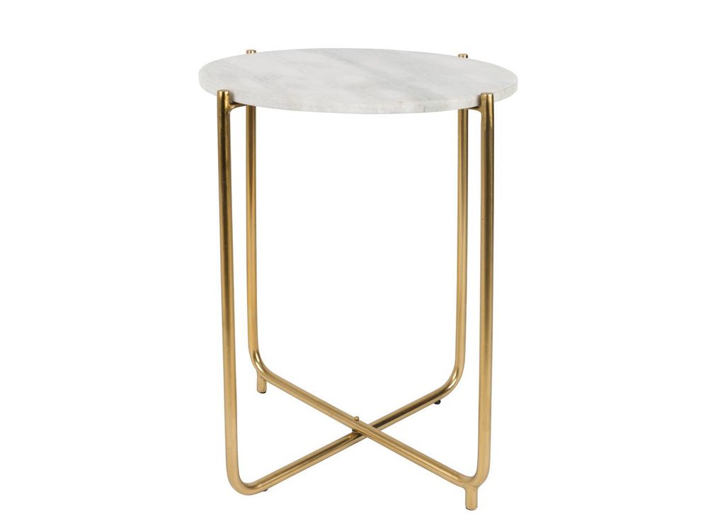 Bijzettafel TIMPA - Wit marmer / Goud ZVR 2300102