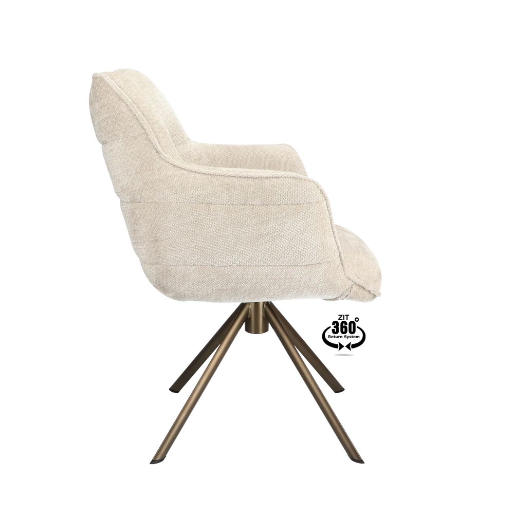 Draaibare armstoel MARO - Crème XLC-34-0000003
