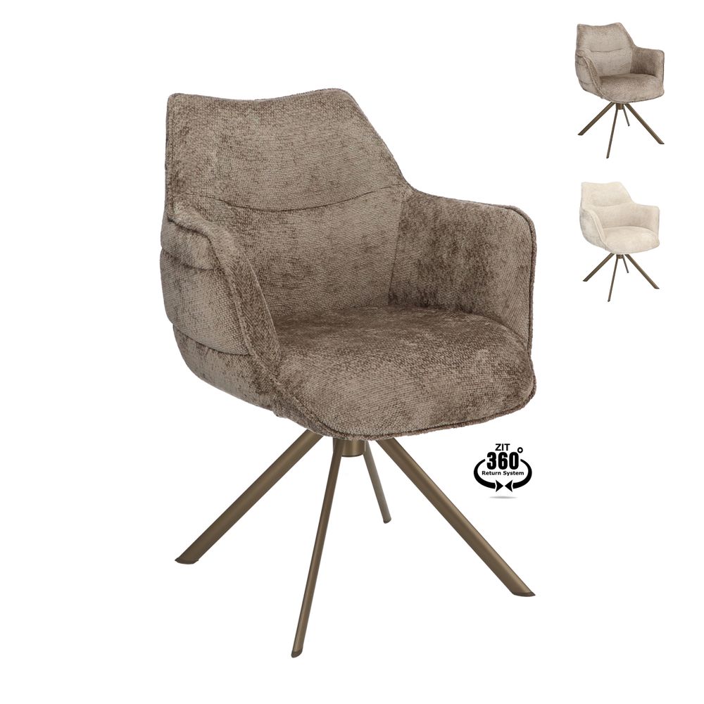 Draaibare armstoel MARO - Crème XLC-34-0000001