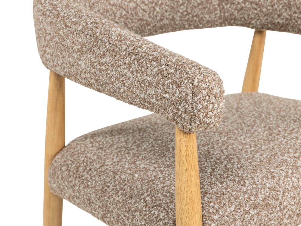 Armstoel AMOR - Mustard/Naturel hout DEZ-73-0000002