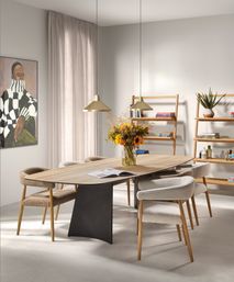 Armstoel AMOR - Mustard/Naturel hout DEZ-73-0000002