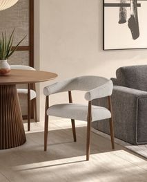 Armstoel AMOR - Wit/Walnoot DEZ-73-0000003