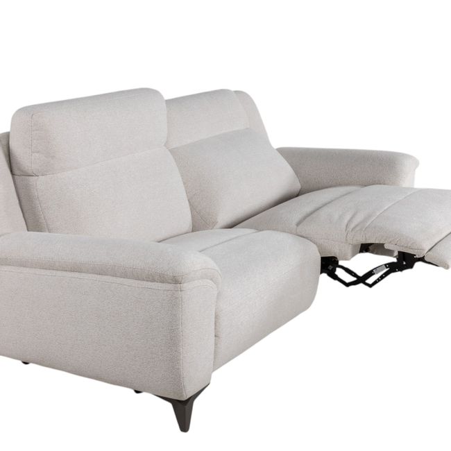 3-zit met 2 elektr. relaxen KAMIEL - Ecru