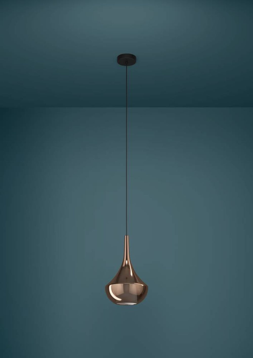 Hanglamp ALMOSTER - Koper/Glas gestoomd EGL 390438