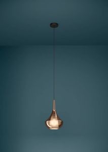 Hanglamp ALMOSTER - Koper/Glas gestoomd EGL 390438