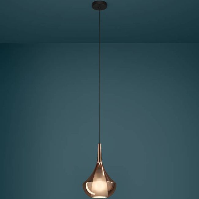 Hanglamp ALMOSTER - Koper/Glas gestoomd