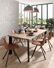 Eetkamertafel boomstamblad ABERDEEN - Sand FDF-12-000059