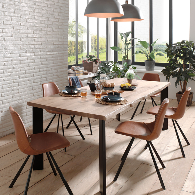 Eetkamertafel boomstamblad ABERDEEN - Sand