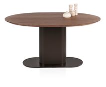 Eetkamertafel BRIANZA - Walnoot / Steel Brown XOO 52452-STB