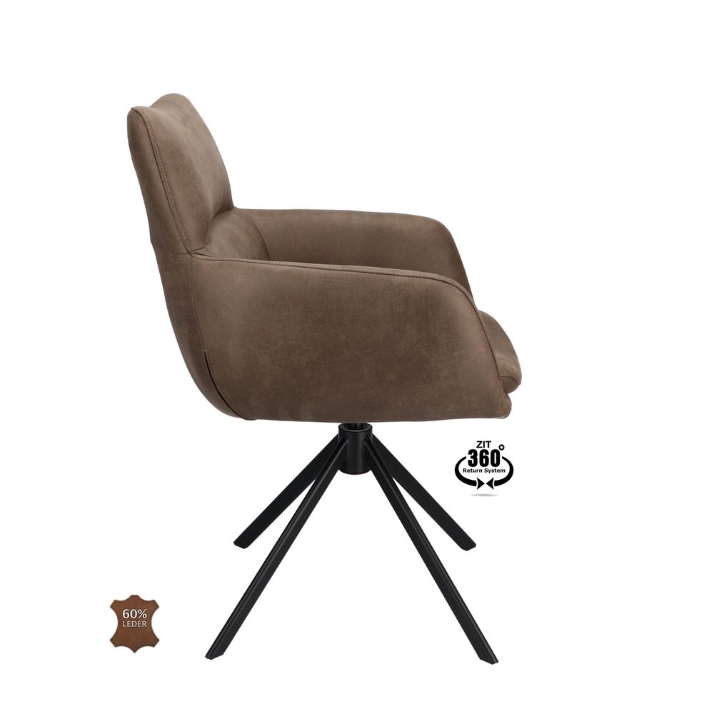 Draaibare armstoel SWAY - Leder Lever XLC-39-0000003