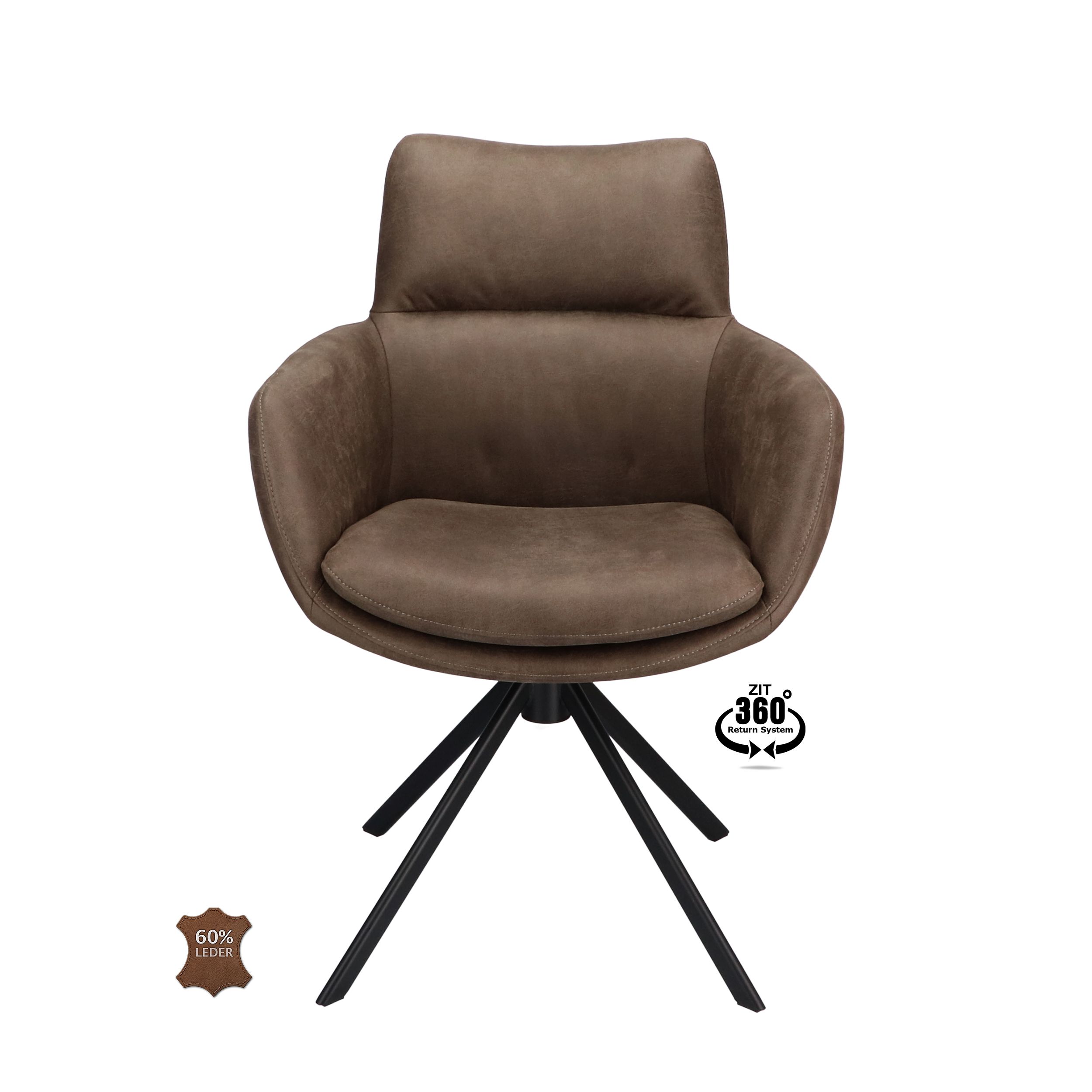 Draaibare armstoel SWAY - Leder Lever