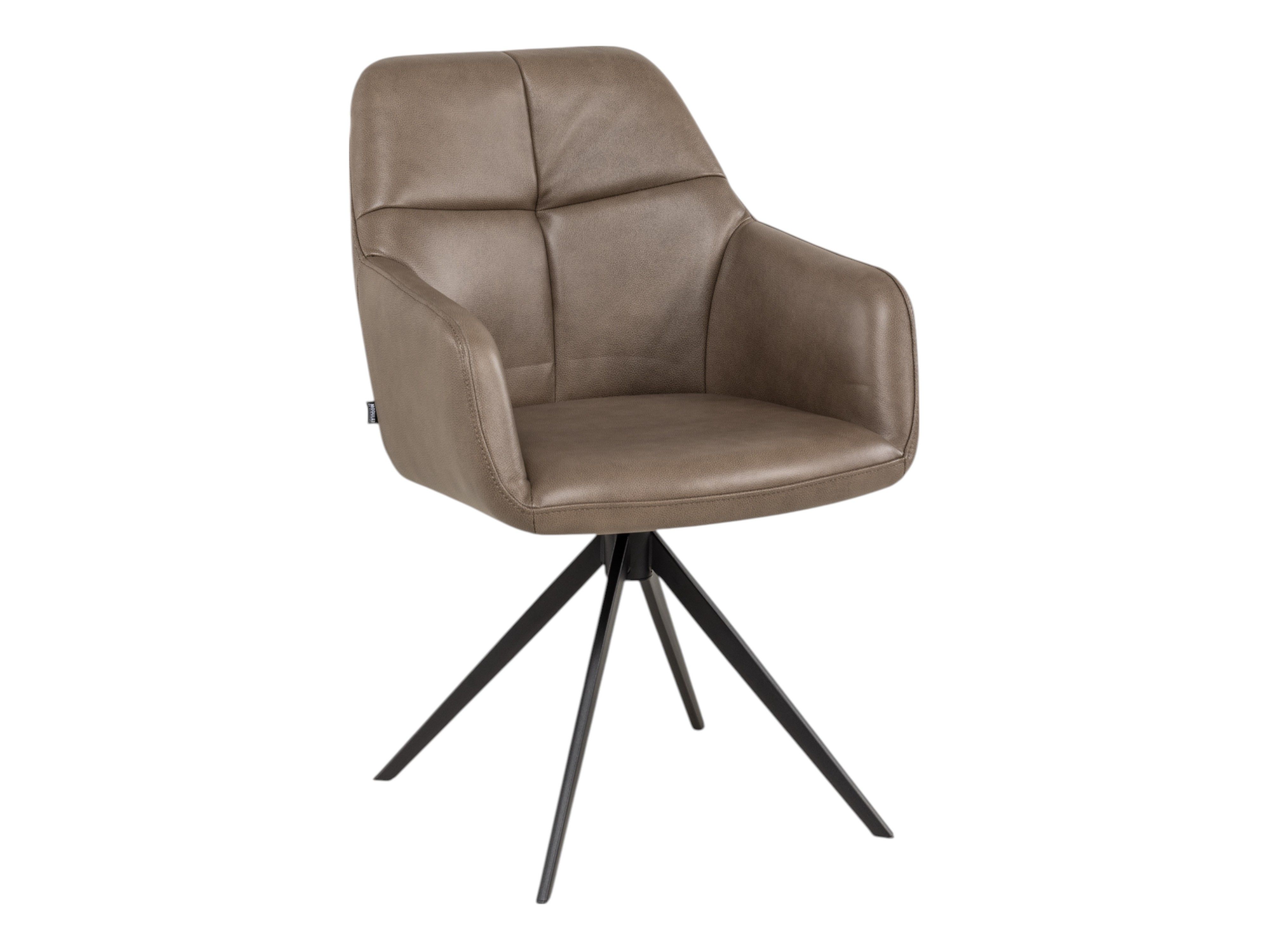 Draaibare armstoel TERANO - Bruin leder