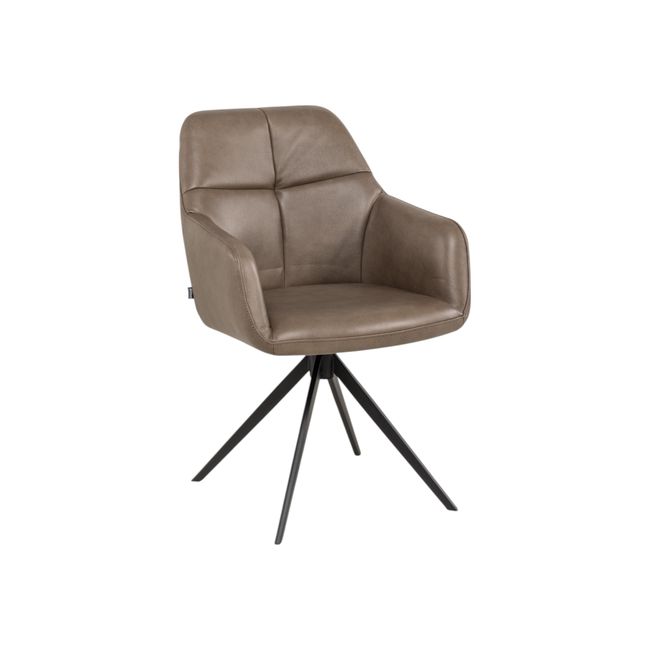 Draaibare armstoel TERANO - Bruin leder